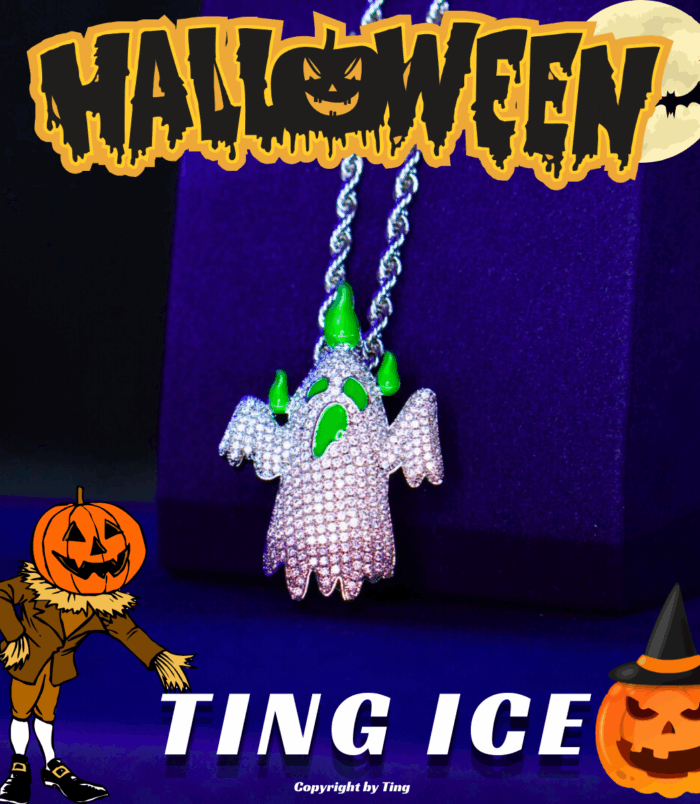 ( Lễ Hội Halloween ) Mặt dây chuyền Devil đính full phong cách HipHop