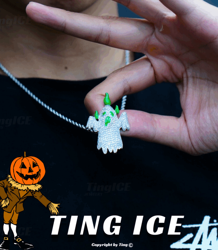 ( Lễ Hội Halloween ) Mặt dây chuyền Devil đính full phong cách HipHop