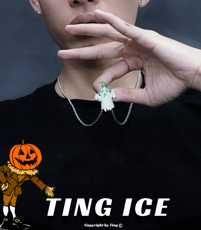 ( Lễ Hội Halloween ) Mặt dây chuyền Devil đính full phong cách HipHop