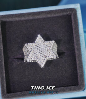 Nhẫn nam thiết kế Sao David Bạc S925 Full Cz 5A