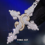Mặt dây chuyền Cross S Gothic Bạc S925 Full Moissanite
