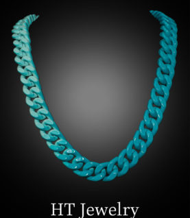 Dây Chuyền Cuban Chain Paint Aqua Fade