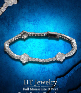 Vòng tay Tennis Hoa đính Full Moissanite Bạc S925 STYLE 2024