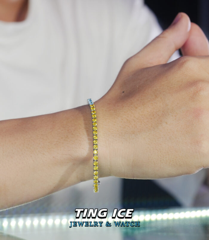 Lắc tay Tennis Blue Yellow Xanh Vàng Tươi Mát Mùa Hè 2025