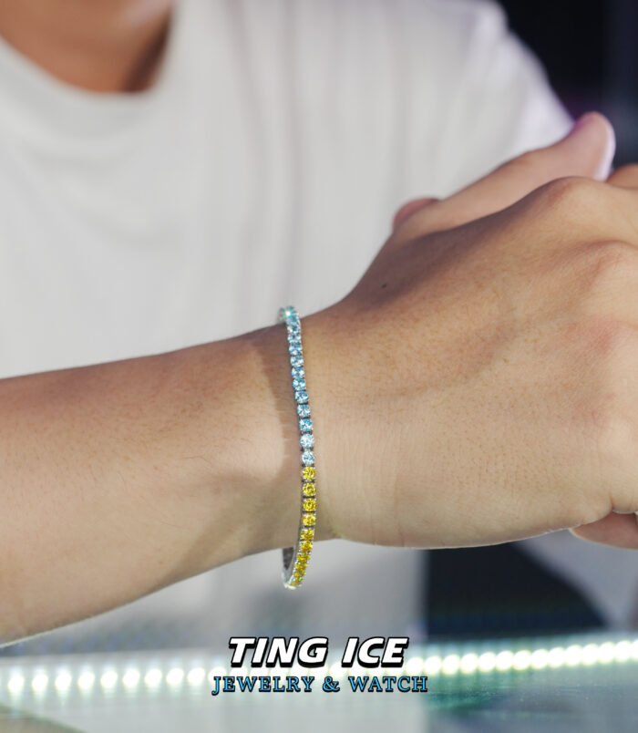 Lắc tay Tennis Blue Yellow Xanh Vàng Tươi Mát Mùa Hè 2025