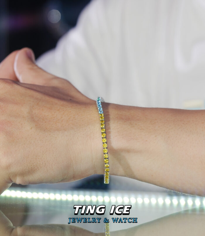 Lắc tay Tennis Blue Yellow Xanh Vàng Tươi Mát Mùa Hè 2025