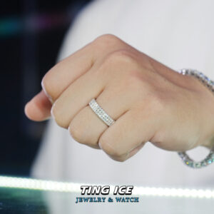 Nhẫn Bạc S925 Full Moissanite toàn viền sang trọng phong cách