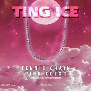 Dây chuyền Tennis Chain Pink Color Cz 5A+ sắc màu nổi bật cá tính