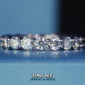Nhẫn Tennis Bạc S925 đính Full Moissanite 3mm lấp lánh mỗi góc nhìn