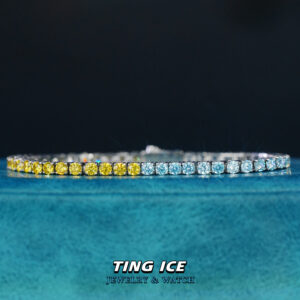 Lắc tay Tennis Blue & Yellow Color Cz 5A+ Phiên Bản Sáng Rực